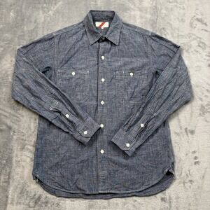 Best Made Co Denim Button Up Shirt Dark Wash Blue Long Sleeve Men's Size Medium